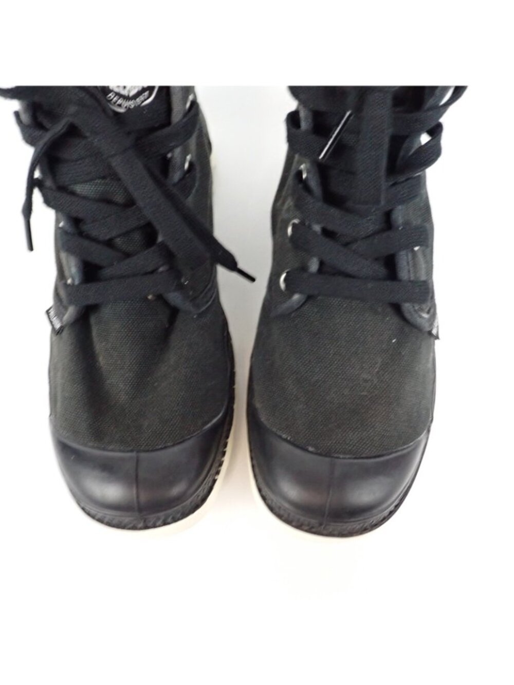 Palladium Pampa Hi Canvas Boots Black/White Women Size 8.5 US / 6.5 UK Preowned - Picture 3 of 7